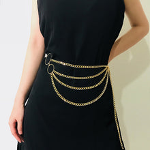 Load image into Gallery viewer, New Fashion Girls Metal Waist Chain Gold Plated Belt Decoration Belt for Dresses Women Circle Metal String Designer Belts