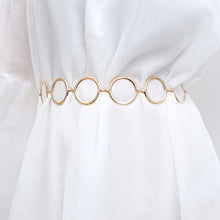 Load image into Gallery viewer, New Fashion Girls Metal Waist Chain Gold Plated Belt Decoration Belt for Dresses Women Circle Metal String Designer Belts