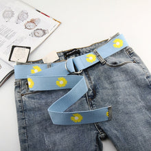 Load image into Gallery viewer, Small Daisy Print Canvas Women Belts Casual Candy Colors Waistband Pink Red 130cm girl Belt Harajuku Fashion 2020 NEW Strap