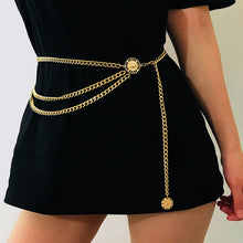 Load image into Gallery viewer, New Fashion Girls Metal Waist Chain Gold Plated Belt Decoration Belt for Dresses Women Circle Metal String Designer Belts
