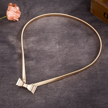 Load image into Gallery viewer, Women round Button Design Belt Metal Cummerbund Clasp Front Stretch Waistband Gold Silver elastic Waist Belt Chain Belt
