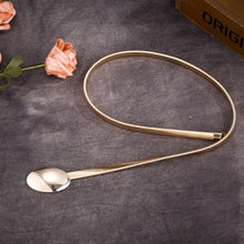 Load image into Gallery viewer, Women round Button Design Belt Metal Cummerbund Clasp Front Stretch Waistband Gold Silver elastic Waist Belt Chain Belt
