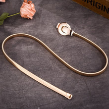 Load image into Gallery viewer, Women round Button Design Belt Metal Cummerbund Clasp Front Stretch Waistband Gold Silver elastic Waist Belt Chain Belt
