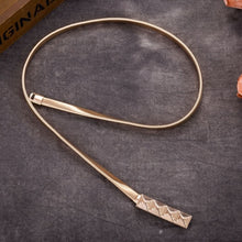 Load image into Gallery viewer, Women round Button Design Belt Metal Cummerbund Clasp Front Stretch Waistband Gold Silver elastic Waist Belt Chain Belt
