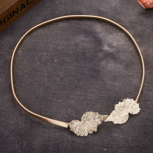 Load image into Gallery viewer, Women round Button Design Belt Metal Cummerbund Clasp Front Stretch Waistband Gold Silver elastic Waist Belt Chain Belt
