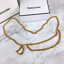 Load image into Gallery viewer, Retro Fashion Metallic Gold Waist Chain Creative Letter D Belt Women Girl Skirt Jacket Jeans Fashion Accessories
