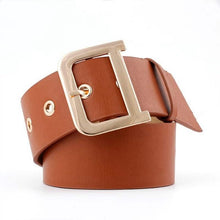 Load image into Gallery viewer, Luxury Belt With Metal Buckle Black Wide Leather Women Waist Belts White Brown Ladies Dress Corset Belts cinturones para mujer
