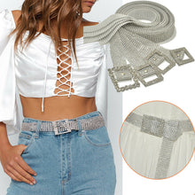 Load image into Gallery viewer, New 120CM Fashion Women Shiny Belt Waist Chain Crystal Diamond Waistband Full Rhinestone Luxury Wide Party Belt Waistband
